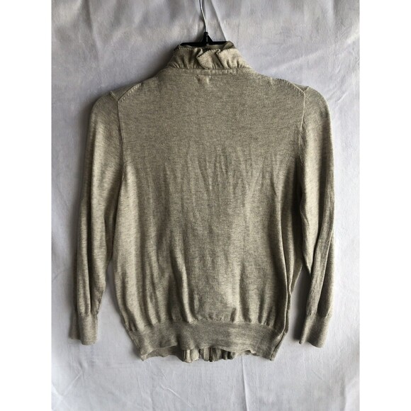 J. Crew Cotton/Wool/Silk, Double Gold Zipper Women's Beige Sweater Size Large - Picture 6 of 9